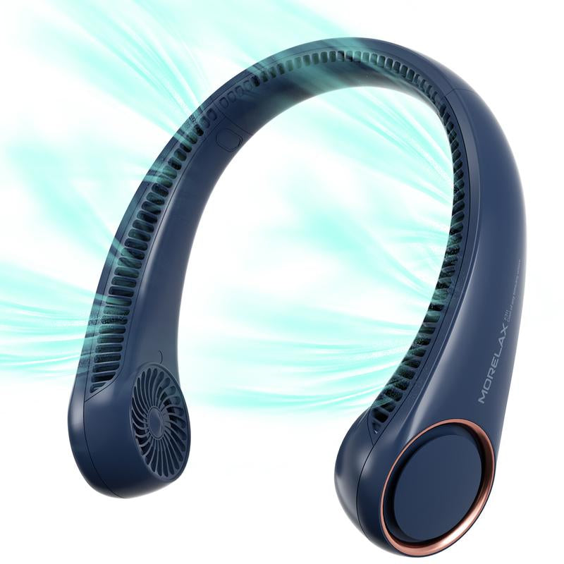 Neck Fan, USB Rechargeable Personal Fan, 3 Speeds Adjustable Powerful Strong Wind 360° Cooling, Quiet, No Blade Design, No Hair Twisting, Summer Gifts