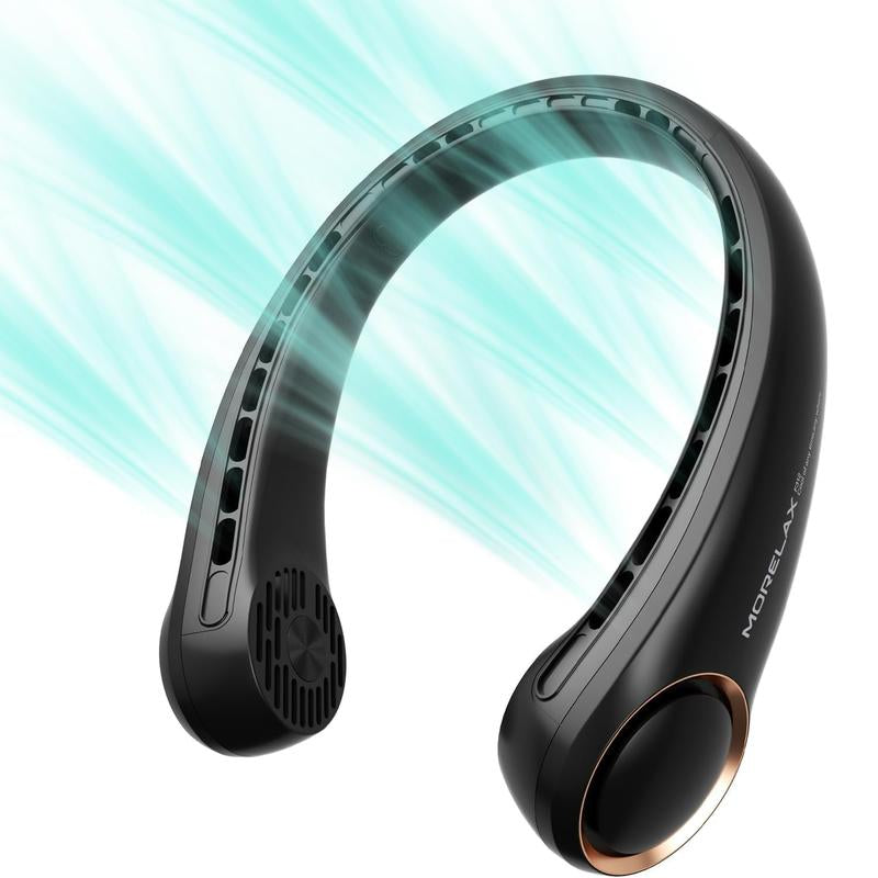 Neck Fan, USB Rechargeable Personal Fan, 3 Speeds Adjustable Powerful Strong Wind 360° Cooling, Quiet, No Blade Design, No Hair Twisting, Summer Gifts