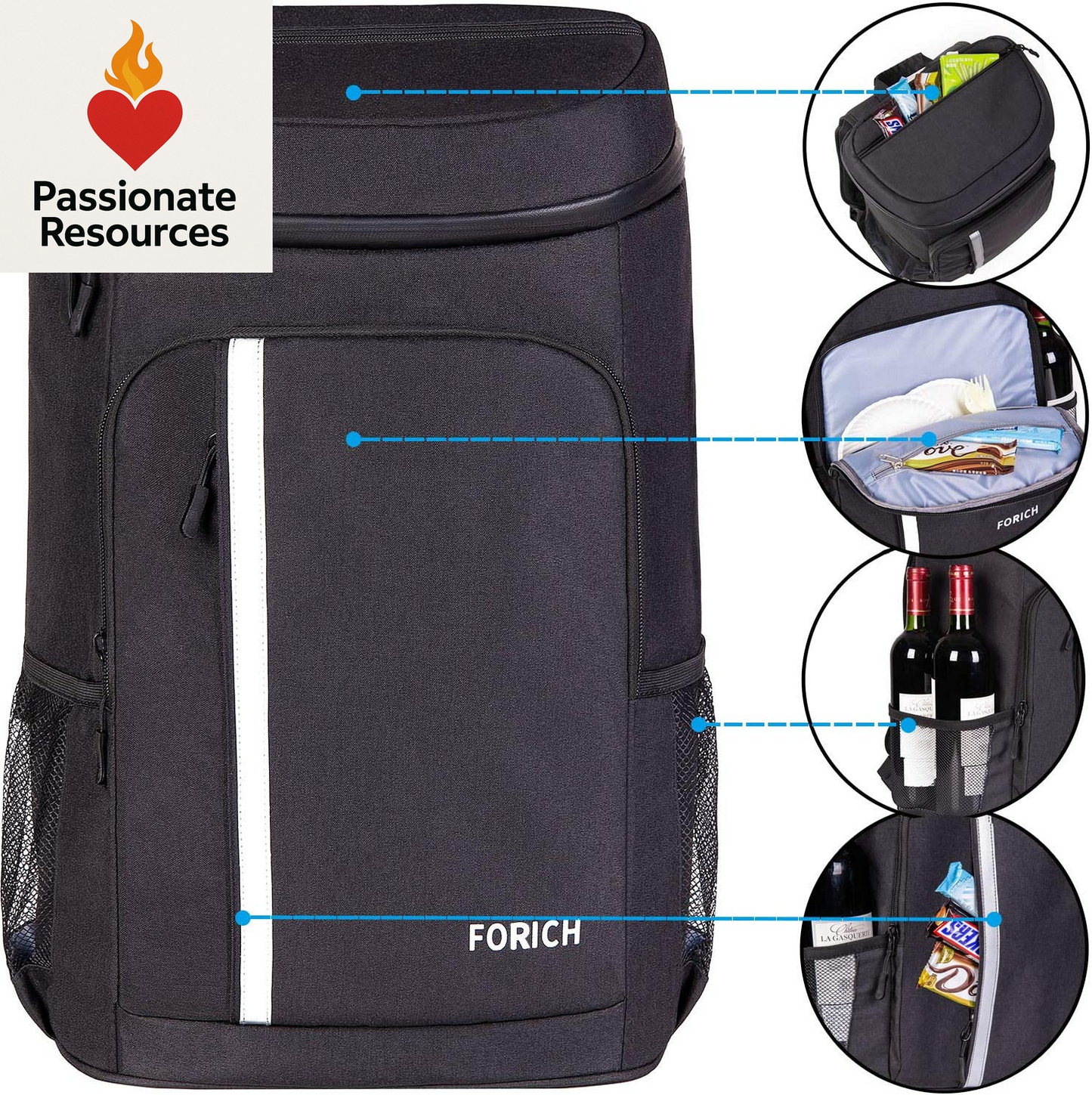 Backpack Cooler Leakproof Insulated Waterproof Backpack Cooler Bag, Lightweight Soft Beach Cooler Backpack for Men Women to Work Lunch Picnics Camping Hiking, 30 Cans