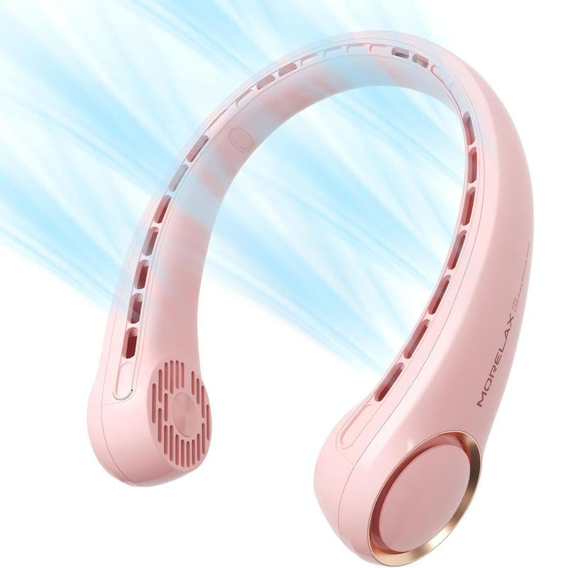 Neck Fan, USB Rechargeable Personal Fan, 3 Speeds Adjustable Powerful Strong Wind 360° Cooling, Quiet, No Blade Design, No Hair Twisting, Summer Gifts