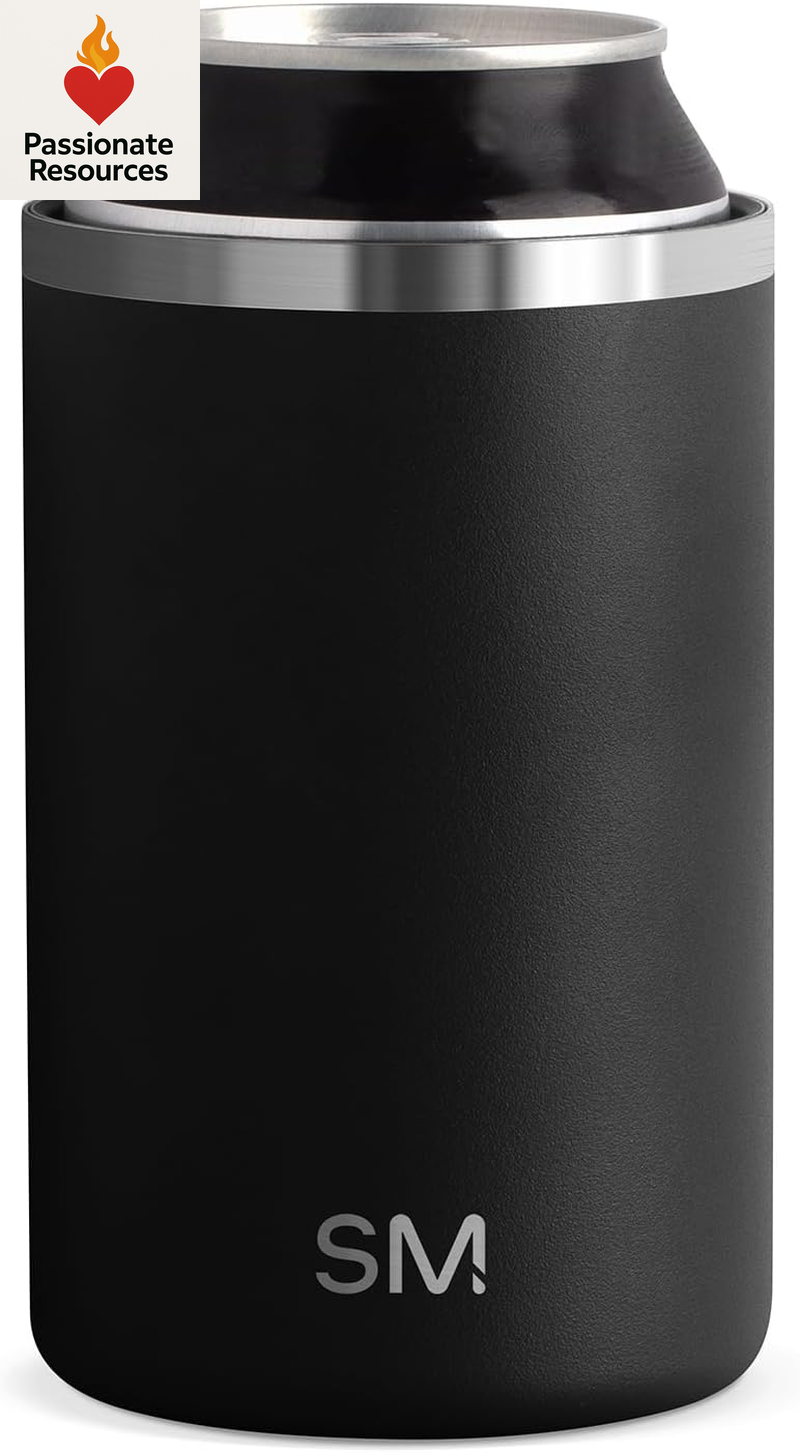 Standard Can Cooler for Beer, Soda, Sparkling Water | Vacuum Insulated Stainless Steel Drink Sleeve Holder Gift for 12Oz Regular | Ranger Collection | Midnight Black
