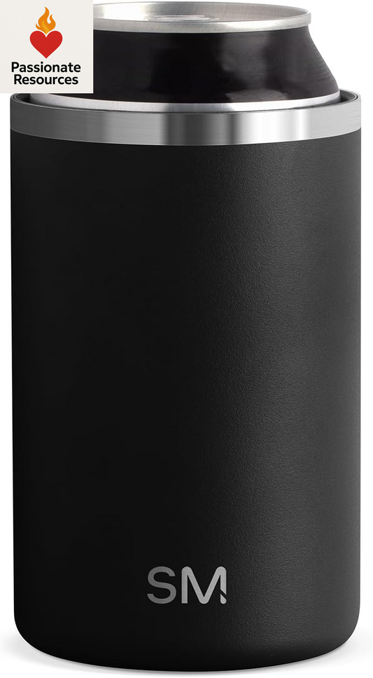 Standard Can Cooler for Beer, Soda, Sparkling Water | Vacuum Insulated Stainless Steel Drink Sleeve Holder Gift for 12Oz Regular | Ranger Collection | Midnight Black
