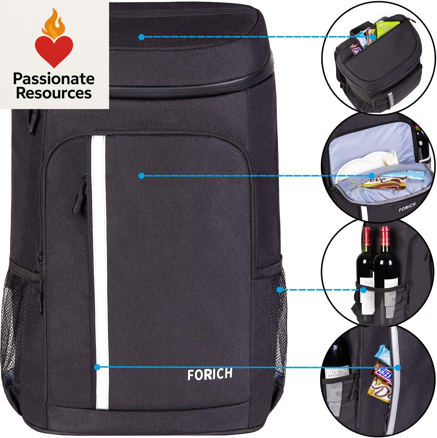 Backpack Cooler Leakproof Insulated Waterproof Backpack Cooler Bag, Lightweight Soft Beach Cooler Backpack for Men Women to Work Lunch Picnics Camping Hiking, 30 Cans