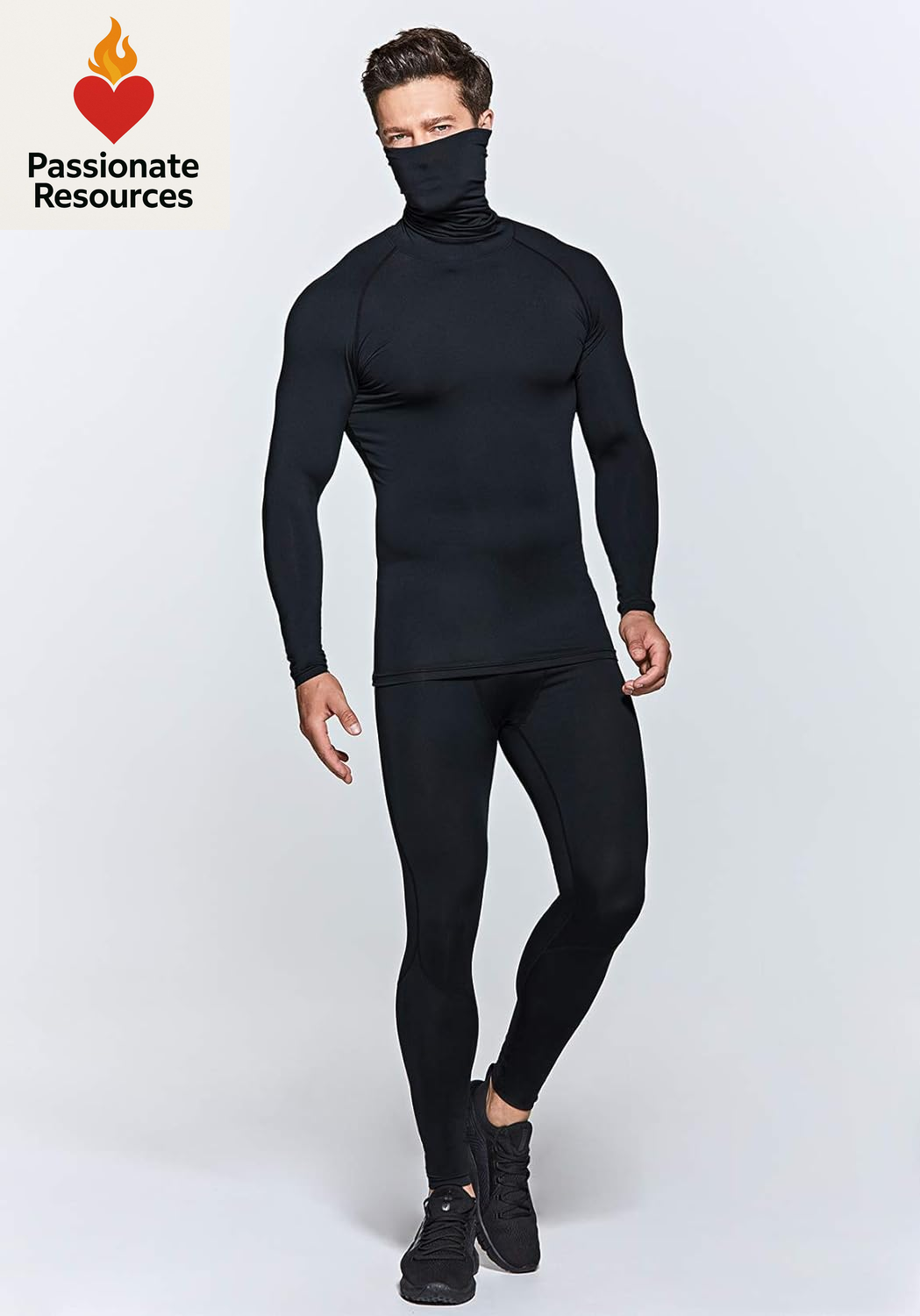 Men'S UPF 50+ Mock Long Sleeve Compression Shirts, Athletic Workout Shirt, Base Layer for Water Sports