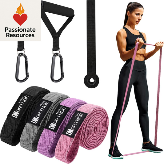 Resistance Bands with Handles,Pull up Bands Fabric Long Resistance Bands Set of 10 Long Workout Bands with Door Anchor, Handles, Exercise Bands for Working Out, Weight Training