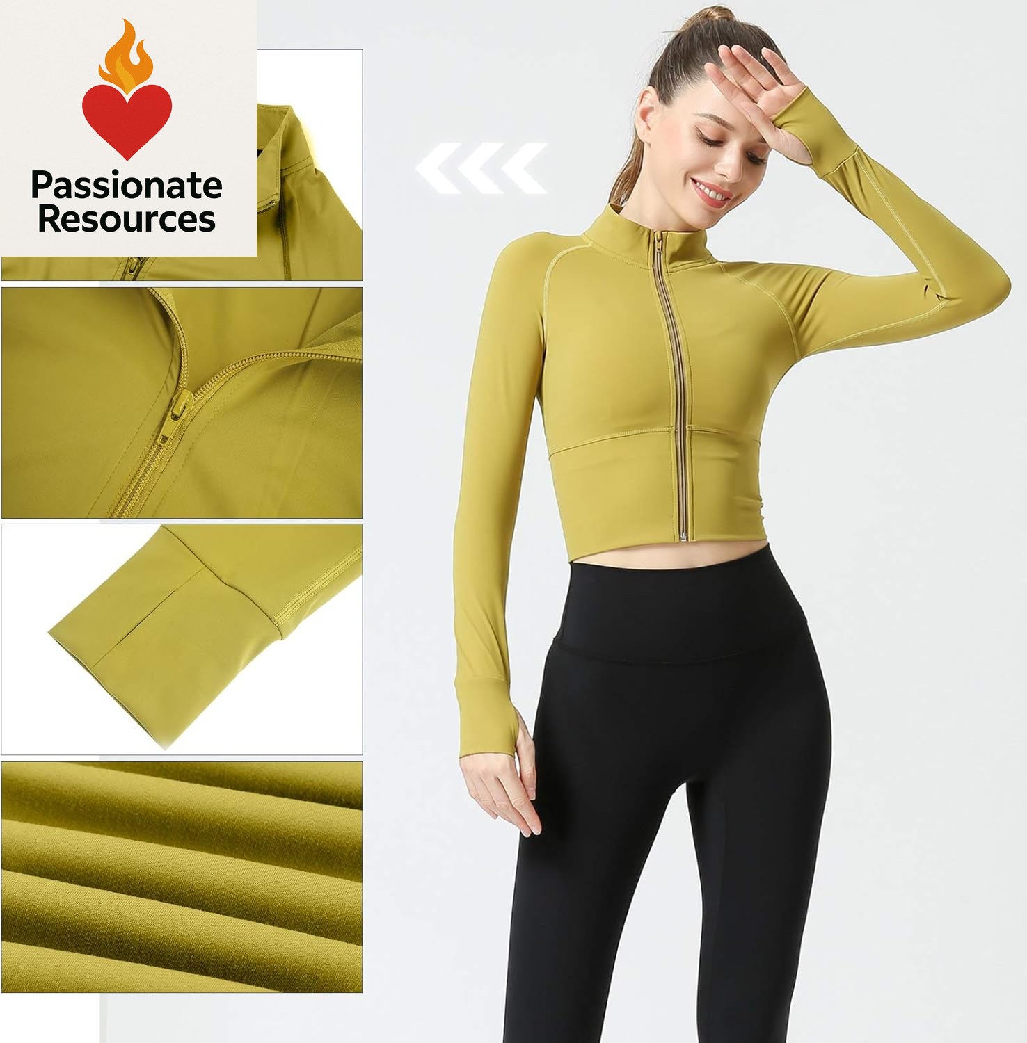 Women'S Zip up Lightweight Workout Athletic Crop Jacket Running Sports Yoga Cropped Top Seamless Fitted Activewear