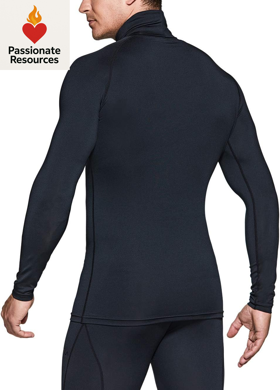 Men'S UPF 50+ Mock Long Sleeve Compression Shirts, Athletic Workout Shirt, Base Layer for Water Sports